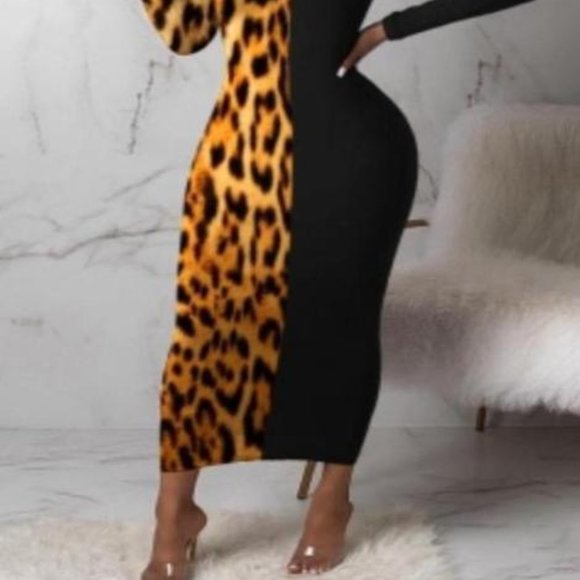 Leopard Print Ankle Dress - Picture 2 of 7